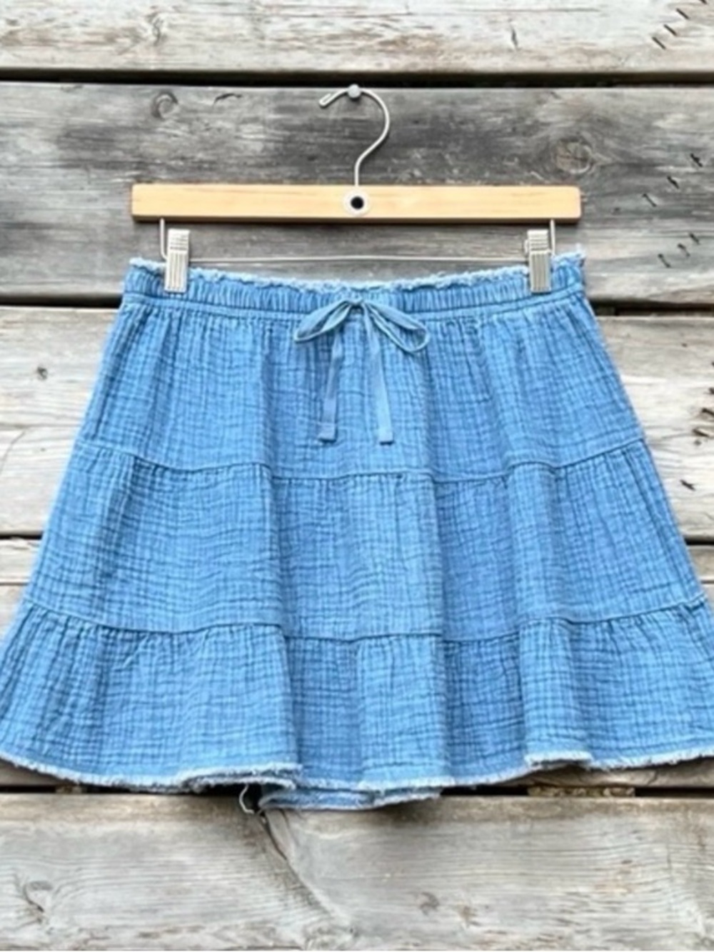 Aerie Gauzy Cotton Tiered Mini Skirt